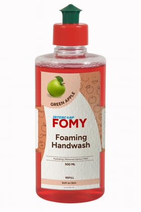 INTERCORP FOMY Antibacterial Soft Refreshing Foaming Hand Wash Refill, 500 ml (Green Apple)