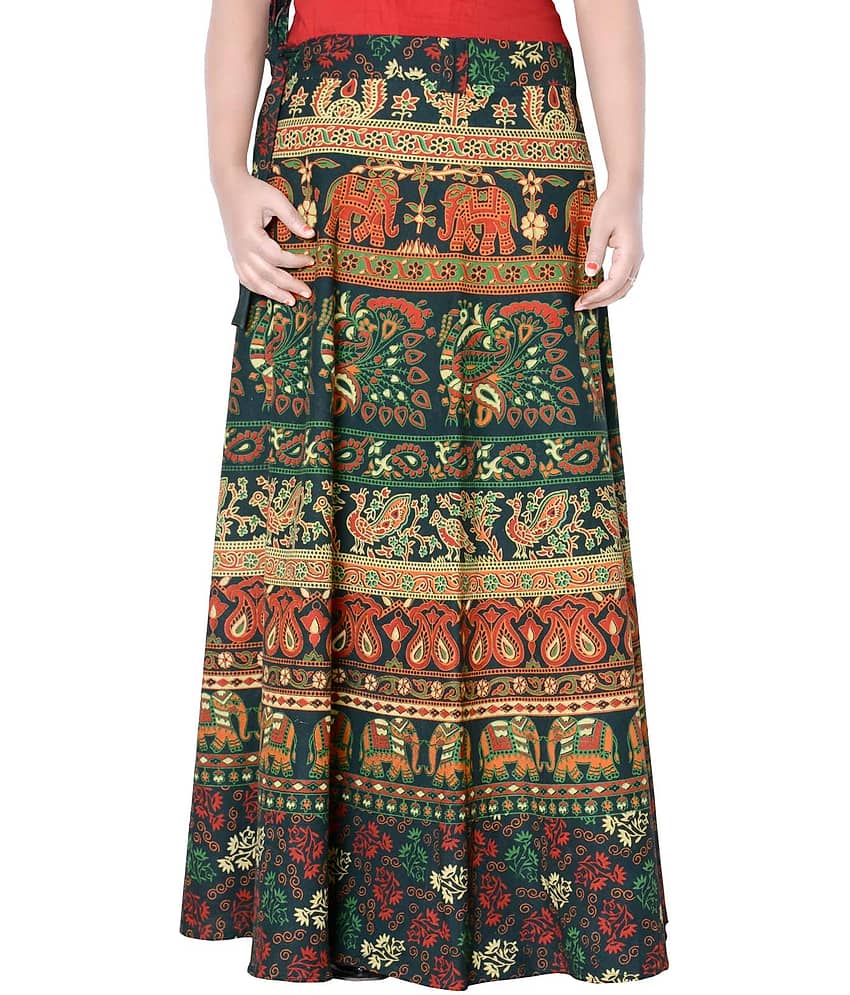 Sttoffa Cotton Wrap Skirt - Green