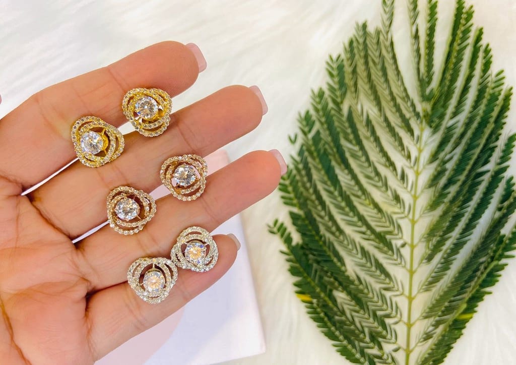 Twisted Together Solitaire Studs