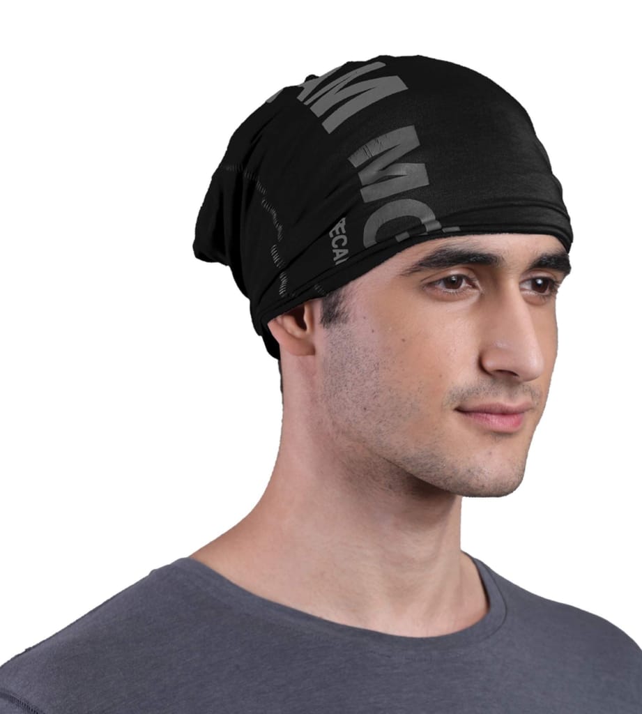 FREECULTR Unisex Bamboo Bandana, Anti Microbial Super Soft & Comfort Fit, Breathable Multipurpose Headband, Face Mask for Dust Protection and Sun - Printed Pack of 3-Black,Charcoal,White