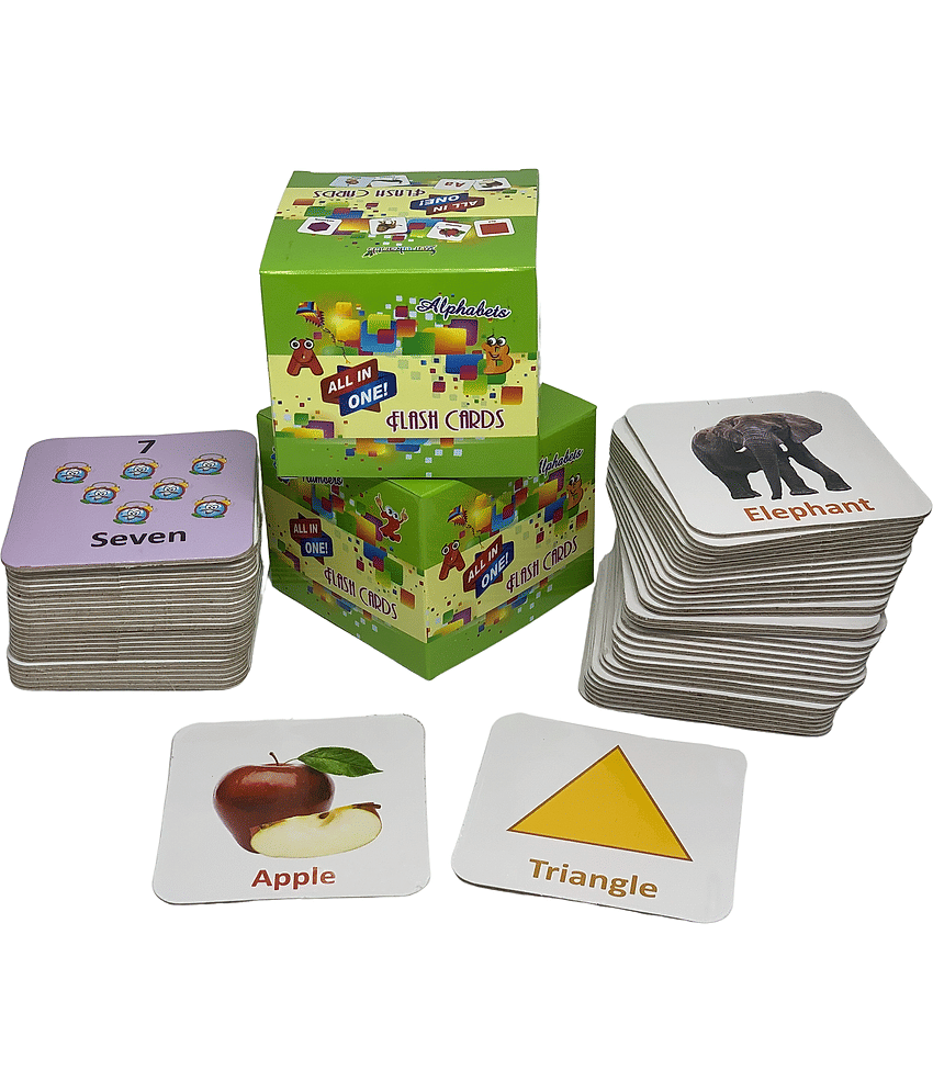 All in One Flash Cards for Kids - 70 Flash Cards (Non-Tearable Flashcards - Water Proof)