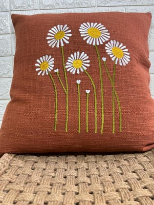 Indihomecraft Brick Red Cushion Cover Hand Woven Flower Emb Inspired Decorative Boho Cushion Cover for Sofa Couch Swing Chair Living Room & Bedroom 18x18 Inches, Pack of 1 Indihomecraft Brick Red Cushion Cover Hand Woven Flower Emb Inspired Decorative Boho Cushion Cover for Sofa Couch Swing Chair Living Room & Bedroom 18x18 Inches, Pack of 1