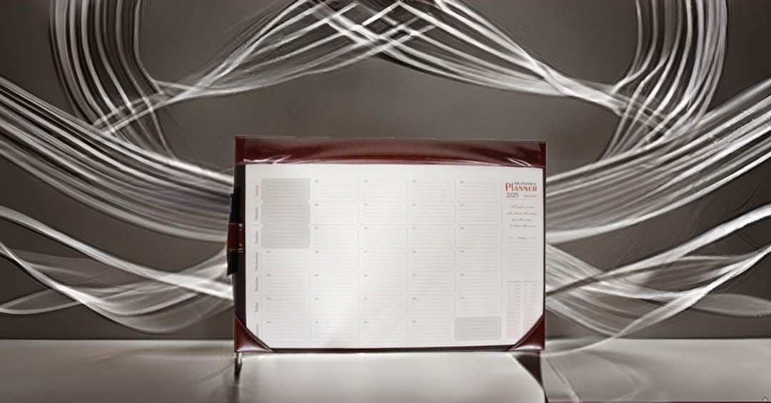 Sukeshcraft Brown Desktop Table Planner Calendar January 2025 to December 2025 (15.3 x 22.2 Inch)