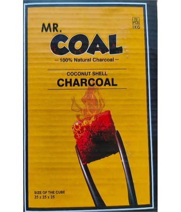 PUFF SMART Mr Coal. Coconut Coal for Hookah(1kg/72 Cubes)