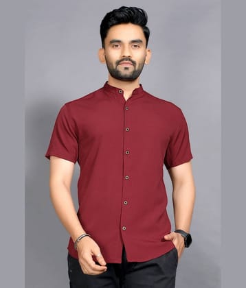 FABRIPPLE Polyester Regular Fit Popcorn Textured Half Sleeves Men's Casual Shirt - Red ( Pack of 1 )