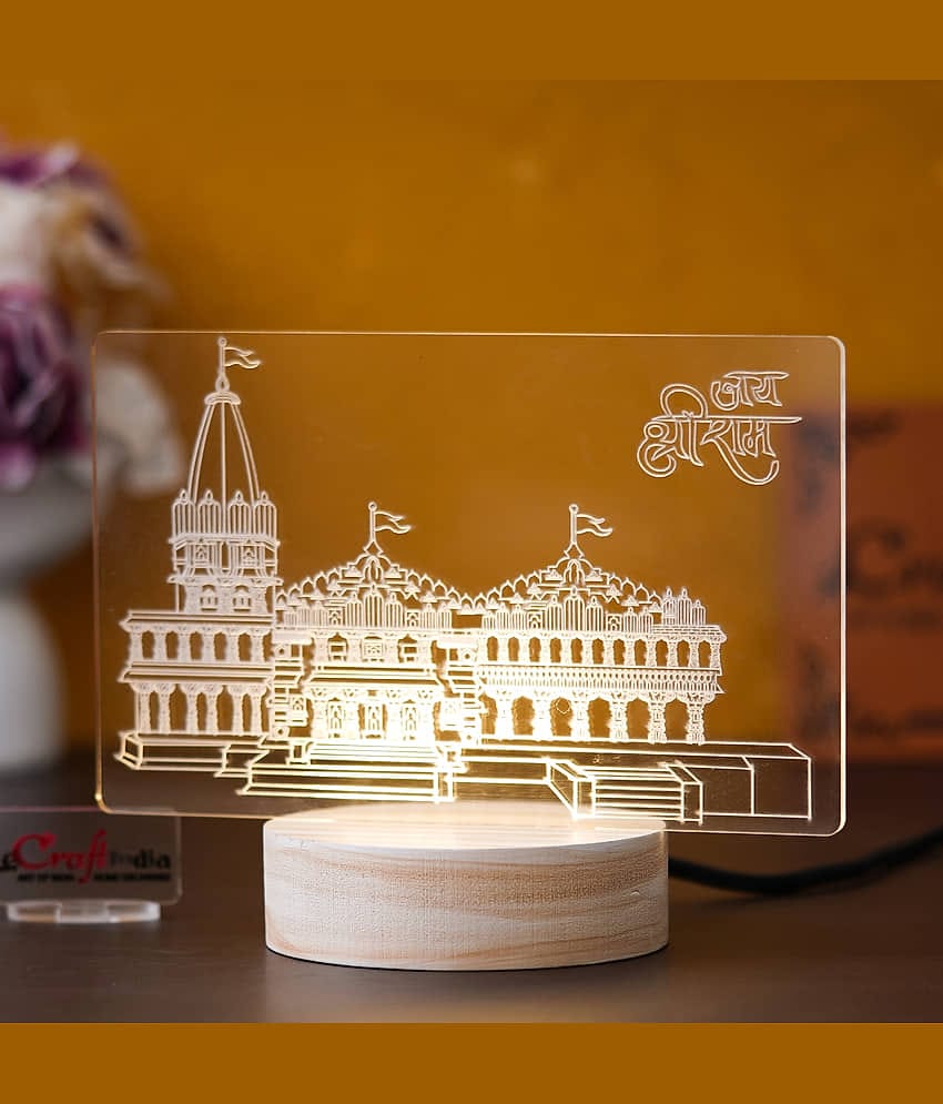 eCraftIndia White Shri Ram Mandir Ayodhya Temple Showpiece