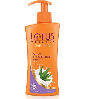 Lotus Herbals Safe Sun Anti Tan Body Lotion Spf 25 Pa+++, With Aloe Extracts, 250Ml