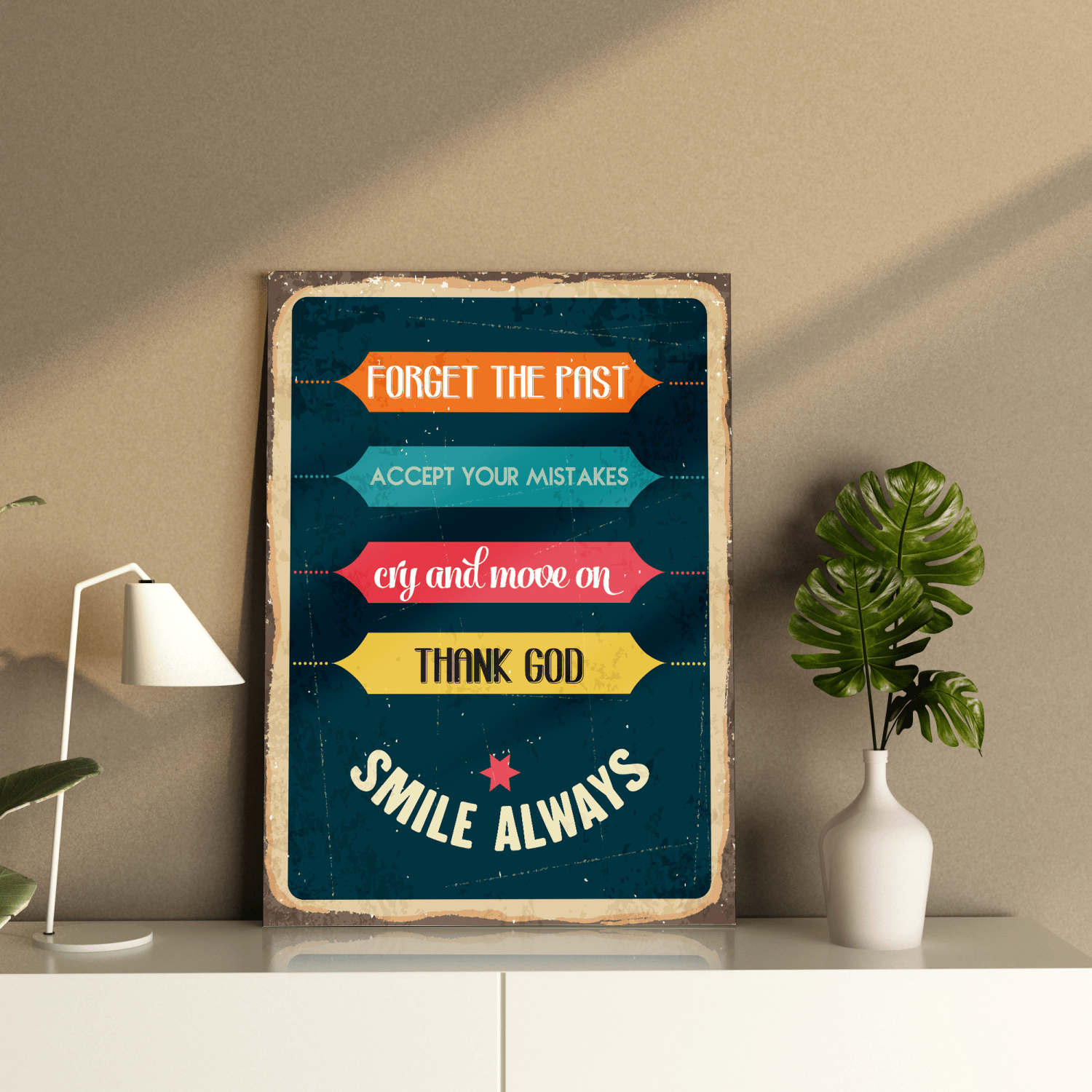 5 Daily Motivation Quote Vintage Wood Print Wall Art-9 x 12 Inches / Pinewood Thickness: 6mm