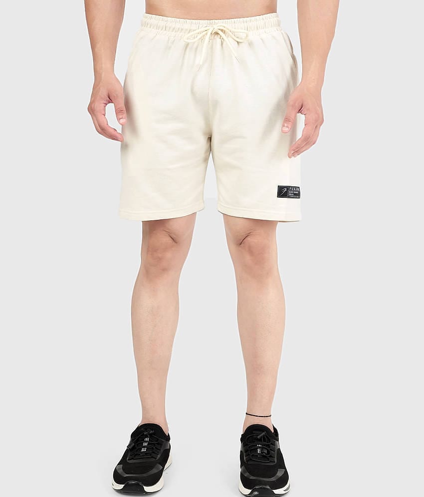 Fuaark Beige Cotton Blend Men's Gym Shorts ( Pack of 1 )
