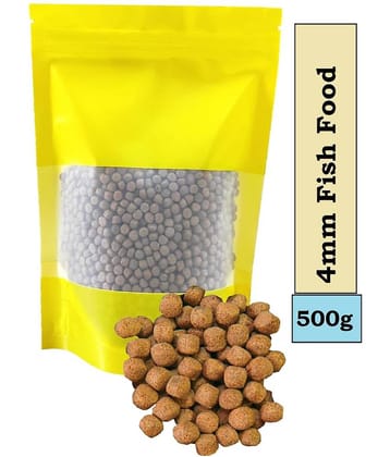 Fish Food for Aquarium with Protein | Aquarium Fish Food for All Small and Medium Tropical Fishes| Daily Nutrition Pellet Fish Feed for Health & Growth |  4mm 500g fish food