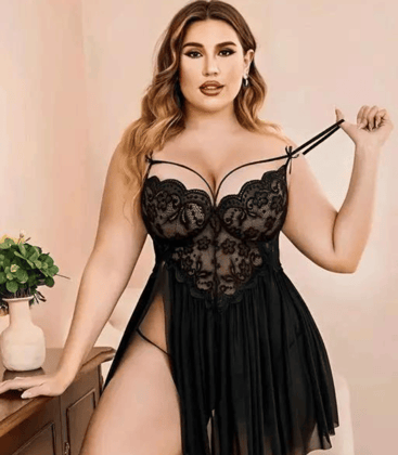 Luxuries Bliss Lace and Mesh Babydoll Nightwear