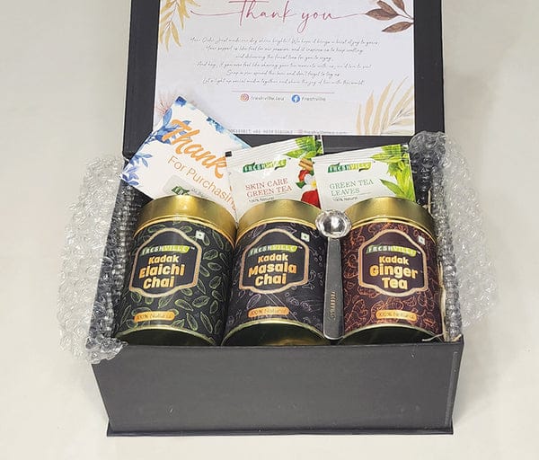 Freshville Kadak Elaichi Ginger and Masala Tea Box 100gm x 3