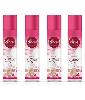 Airvel Rose Fragrance Room Spray Air Freshener for Home, Bathroom and Car 217ml ( Pack of 4 )
