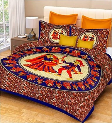 Jaipuri Printed Best Cotton Bedsheet with Pillow Set