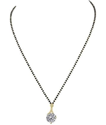 Solitaire Modern Gold Plated Mangalsutra with Cz AD American Diamond for Women Casual Office