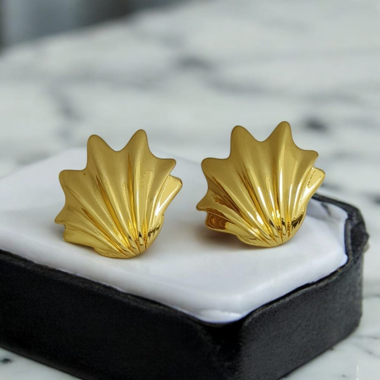 Gold Plated Shell Earrings