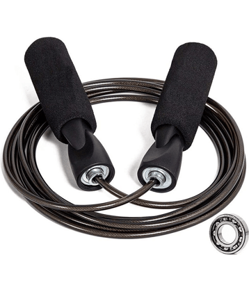 HORSE FIT Skipping Rope for Men and Women Jumping Rope With Adjustable Height Speed Skipping Rope for Kids, Women, Girls Rassi Jumping Men for Exercise, Gym, Sports Fitness - Black