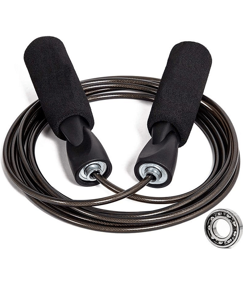 HORSE FIT Skipping Rope for Men and Women Jumping Rope With Adjustable Height Speed Skipping Rope for Kids, Women, Girls Rassi Jumping Men for Exercise, Gym, Sports Fitness - Black