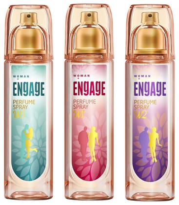 Engage W3, W1 & W2 Perfume Spray For Women, 120ml - Citrus, Lime, Jasmine, Rose