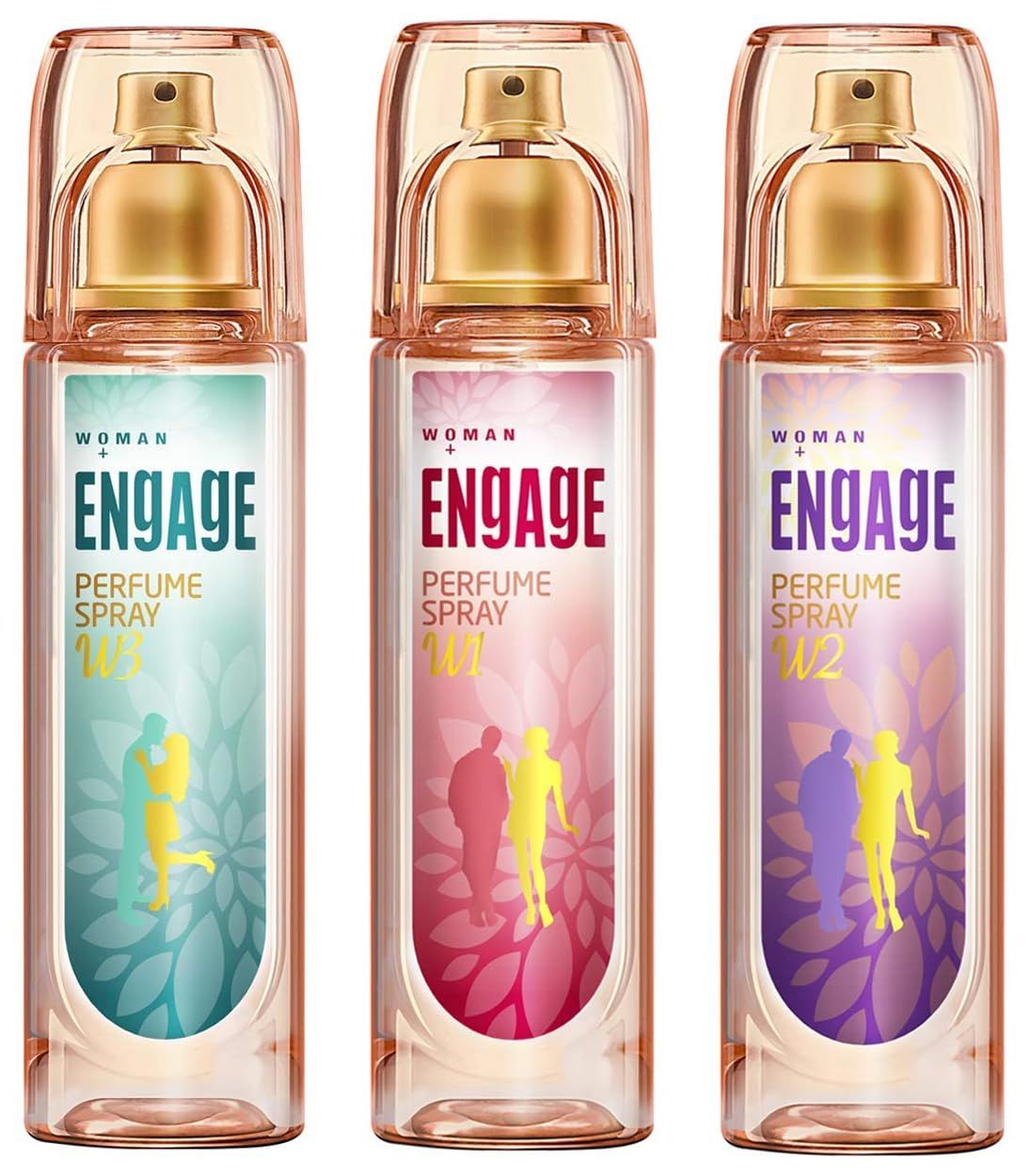 Engage W3, W1 & W2 Perfume Spray For Women, 120ml - Citrus, Lime, Jasmine, Rose