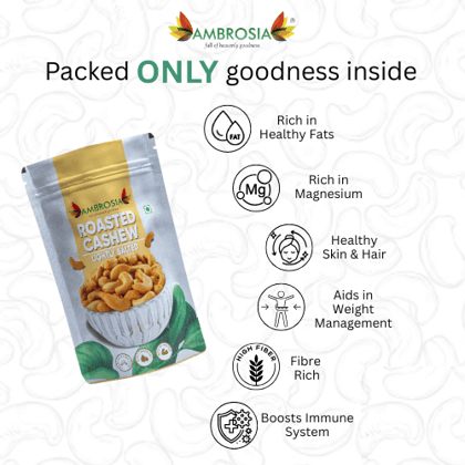 Ambrosia indian roasted & salted cashew kernels 200gm