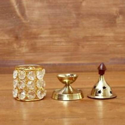 Brass Table Decor Oil Lamp Deep Jyoti No. 2  - Medium Brass Diya for Worship, Height : 6 Inch (FMAS320 B)