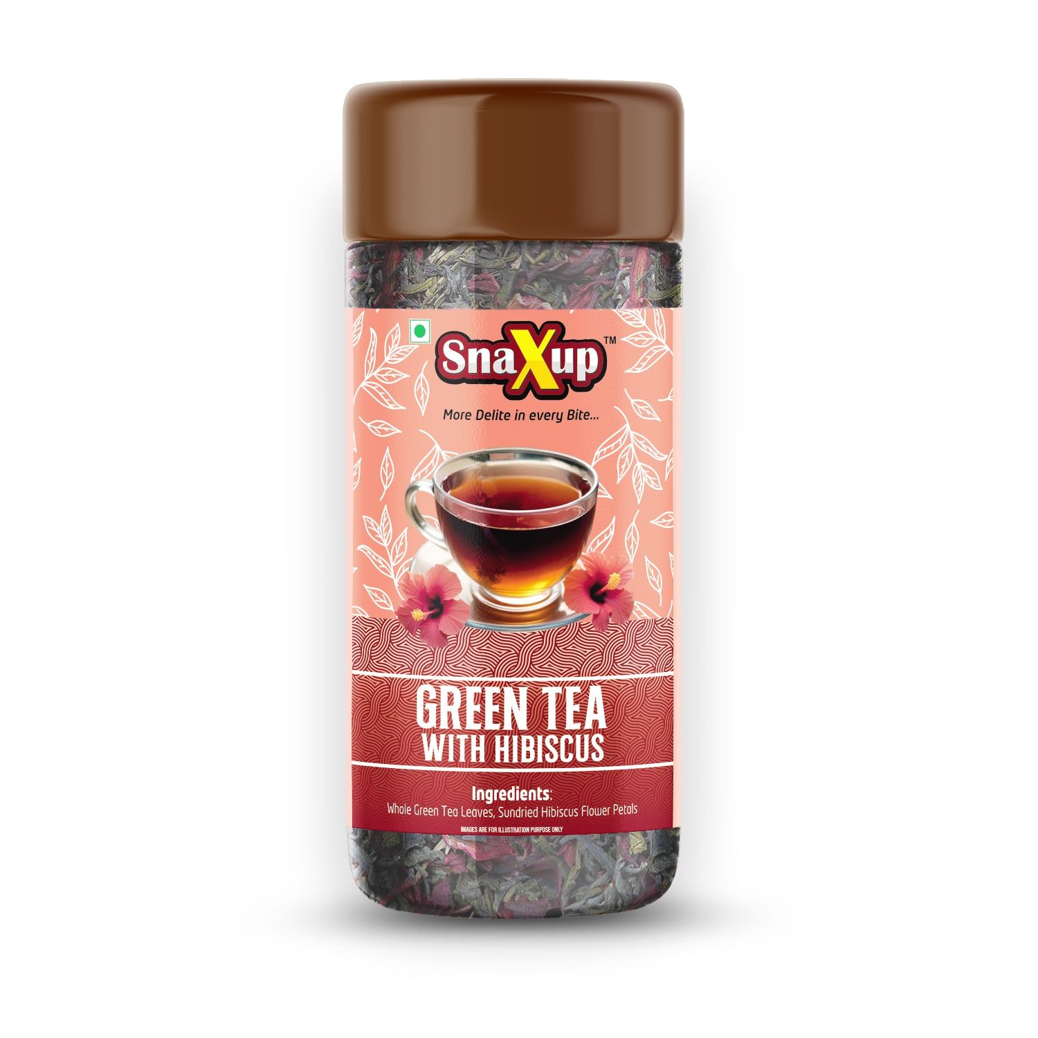 SnaXup Green Tea With Hibiscus Tea 50Gm
