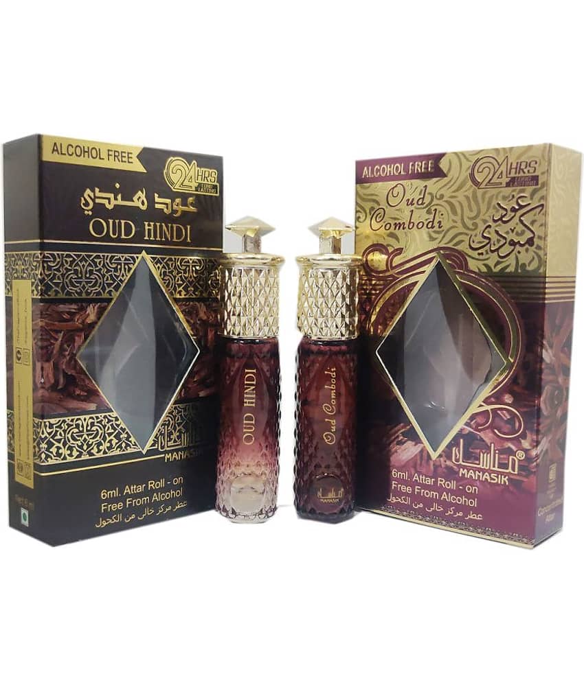 MANASIK OUD HINDI & OUD COMBODI Concentrated   Attar Roll On 6ml .  ( COMBO SET )