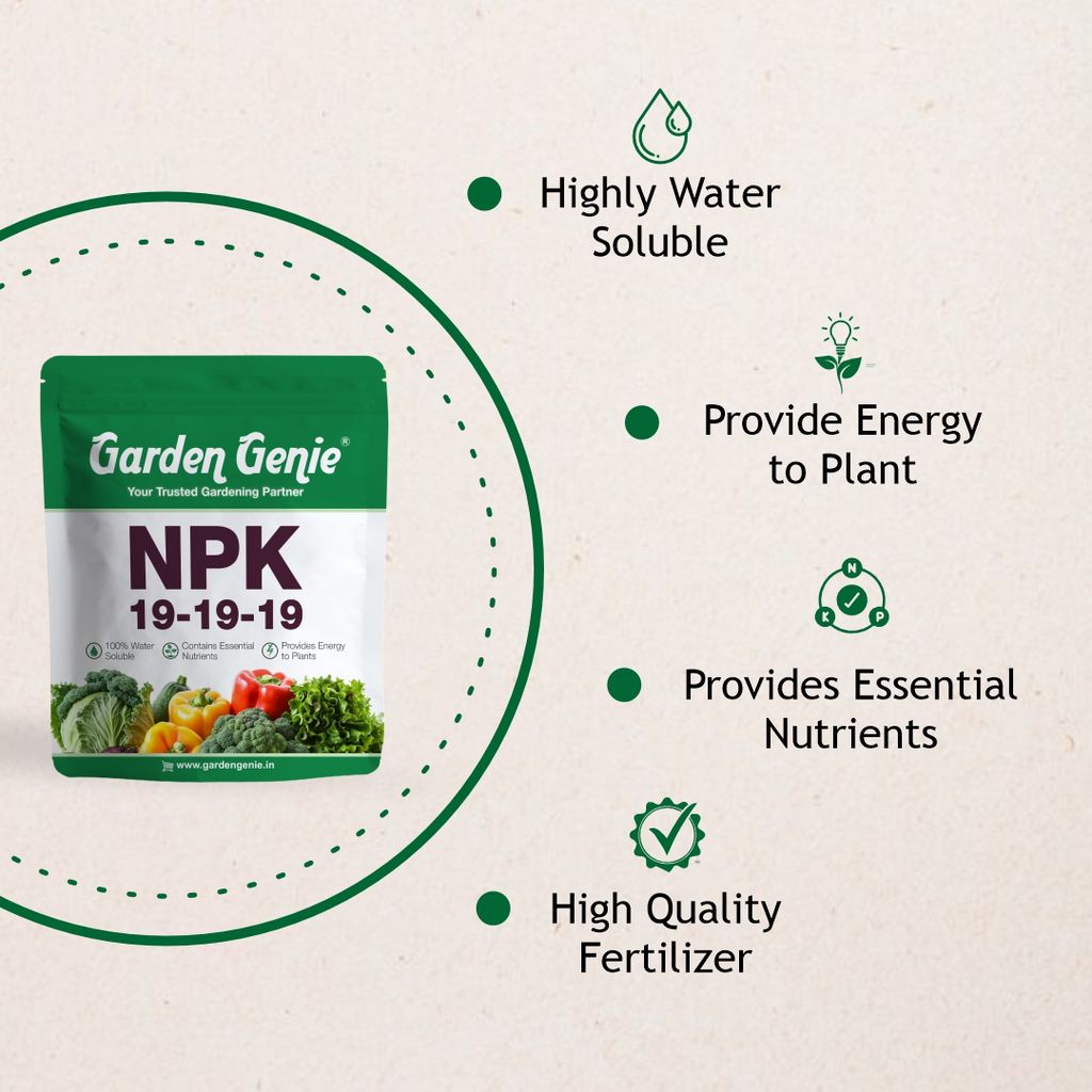 Garden Genie Npk 19 19 19 Fertilizer For Plants 800g I 100% Water Soluble I Complete Plant Food For Gardening, Growth Boost and Flowering, Powder