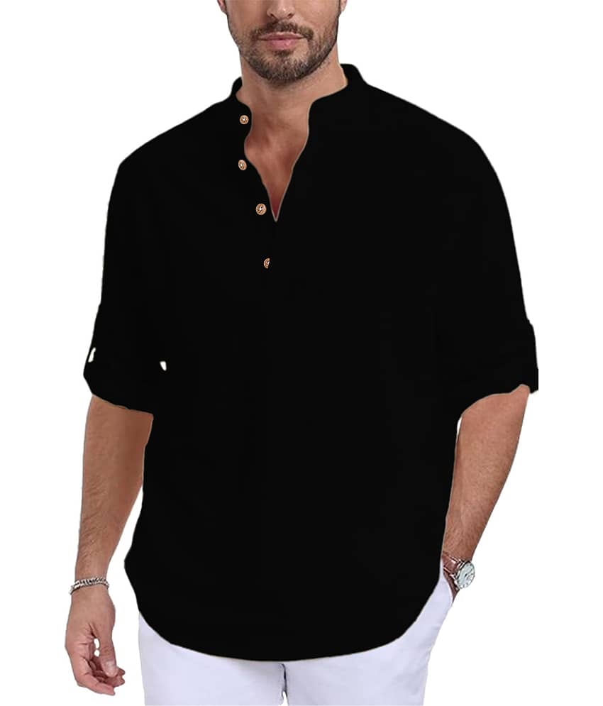 Vida Loca Indigo Cotton Blend Men's Shirt Style Kurta ( Pack of 1 )