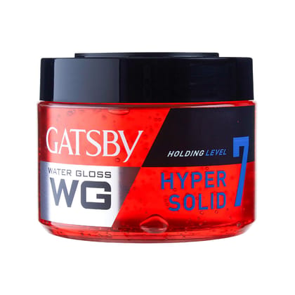 Gatsby Japan Water Gloss - Hyper Solid, Wet Look Hair Gel, Shine Effect, Long Lasting Hold, Non Sticky, Easy Wash Off, Holding Level 7, 300gm Gatsby Japan Water Gloss - Hyper Solid, Wet Look Hair Gel, Shine Effect, Long Lasting Hold, Non Sticky, Easy Was