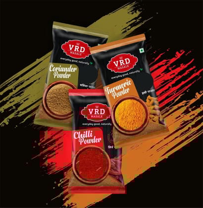VRD TRIO PACK - Haldi, Dhania, Mirch Powder 50GM each