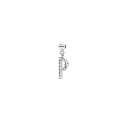 Letter "P" bead charm-Bead Charm only ( without chain )