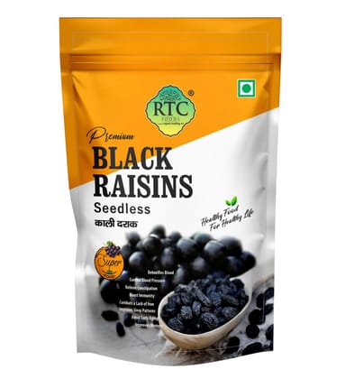 RTC FOODS Premium 250g Seedless Afghani Black Raisins (Kali Kishmish) | High in Dietary Fiber & Potassium | Naturally Sweet & Flavorful Dry Fruit Snack