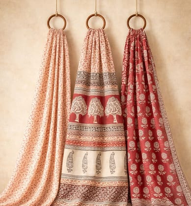 Hand Block Printed Bagh Cotton Suit – 3 Piece Unstitched