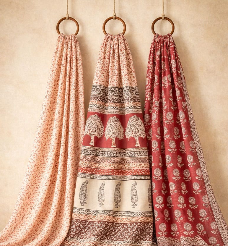 Hand Block Printed Bagh Cotton Suit – 3 Piece Unstitched