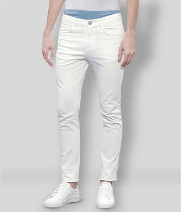 Calcium - White Cotton Blend Slim Fit Men's Jeans ( Pack of 1 )