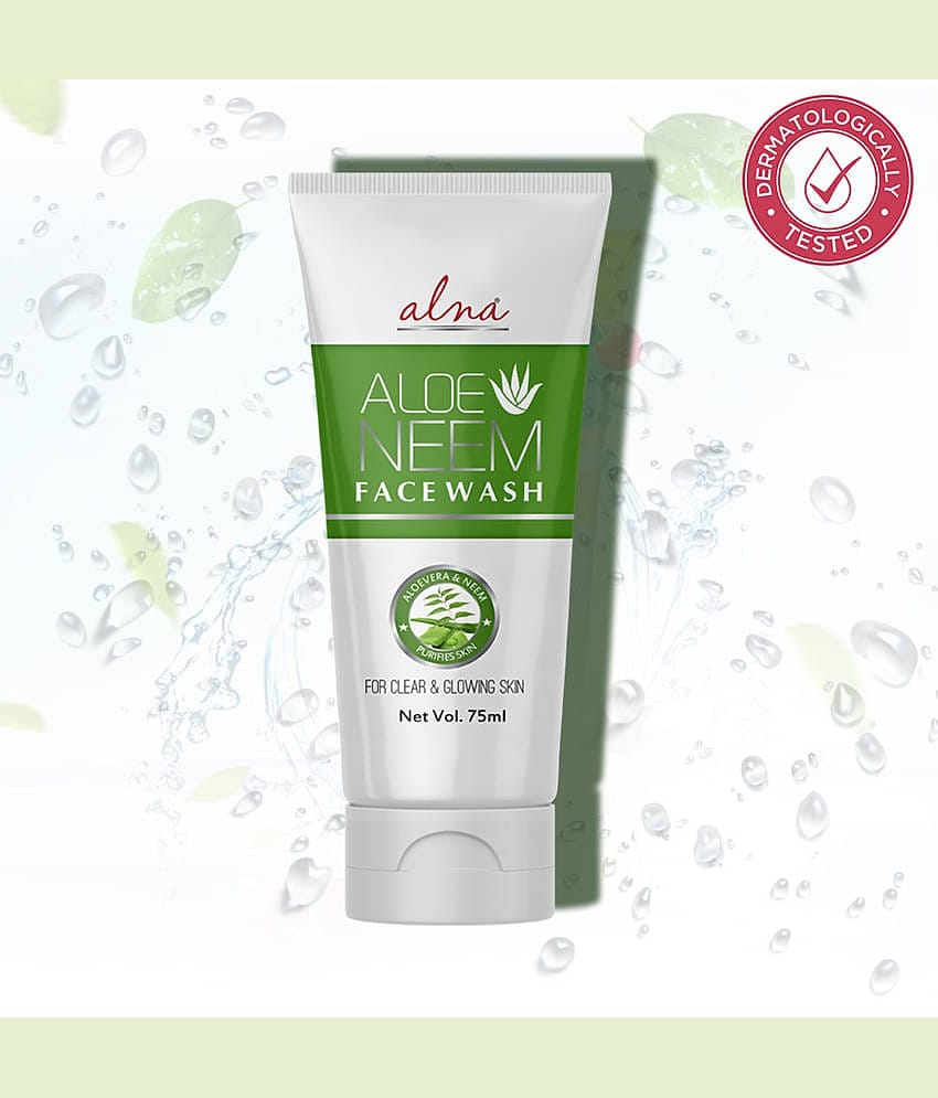 Alna Aloe Neem Face Wash 75ml For Clear & Glowing Skin , Pack of 1