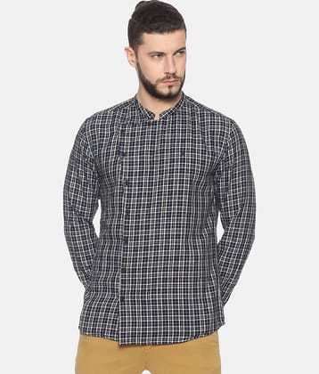 Showoff Cotton Blend Slim Fit Men's Casual Shirt - Blue ( Pack of 1 )