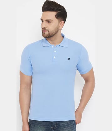 The Million Club Pack of 1 Cotton Blend Regular Fit Solid Half Sleeves Men's Polo T Shirt ( Blue )