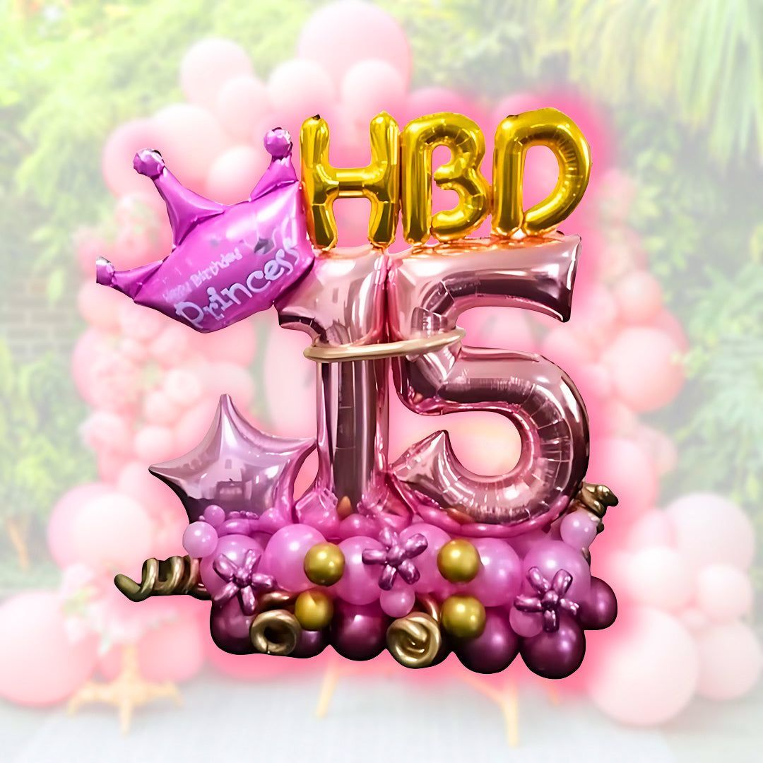 Happy Birthday Princess -15th Birthday balloon Bouquet