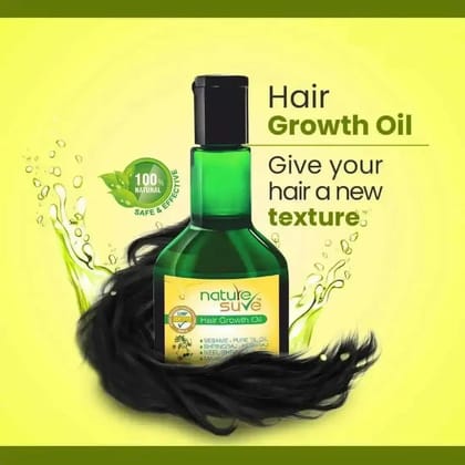 Nature Sure Hair Growth Oil For Natural Hair Darkening, Hair Fall, Hair Loss, Dandruff and Split-Ends - 110ml