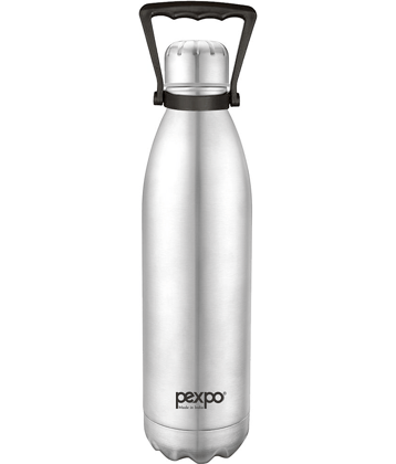 Pexpo 1500ml 24 Hrs Hot and Cold Flask, Echo Vacuum insulated Bottle (Pack of 1, Silver)