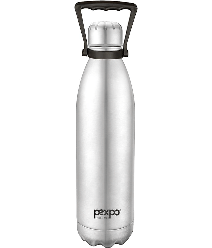 Pexpo 1500ml 24 Hrs Hot and Cold Flask, Echo Vacuum insulated Bottle (Pack of 1, Silver)