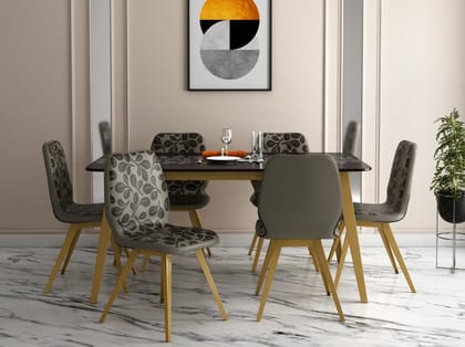 Aurelia Metal Dining Chair -Set of 2, Grey With Pattern