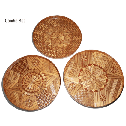 Handmade Bamboo Round Tray 