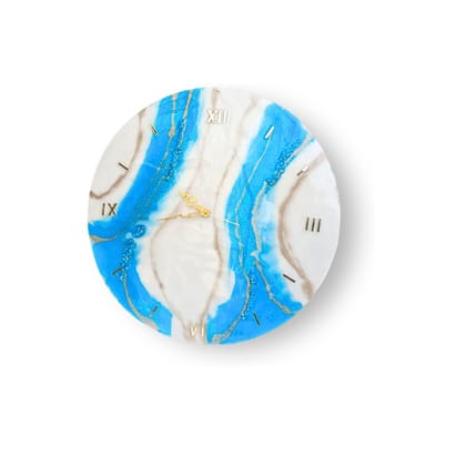 ART2ARTIST Hand Made Resin Wall Clock on MDF Base, Abstract Resin Clock, Living Room Clock,Wall Clock for Home Decor, Epoxy Art, Colorful Wall Art (18 Inches)