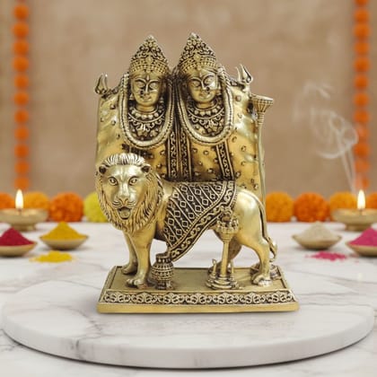 Brass Chamunda Devi Idol Statue for Home Temple & Pooja Room, Height : 6 Inch (BSMAS1933 F)