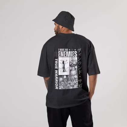 Thorfinn Vinland Saga Oversized T-Shirt-S / Black / 240 GSM (100% Cotton)