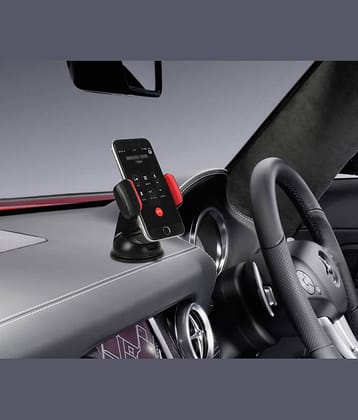 Flenzy Windshield Only Single Clamp Car Mobile Holder - Red